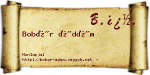 Bobár Ádám névjegykártya