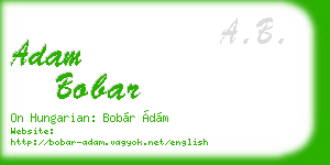 adam bobar business card